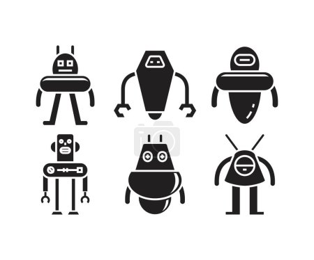 Ilustración de Robot avatar iconos vector ilustración - Imagen libre de derechos