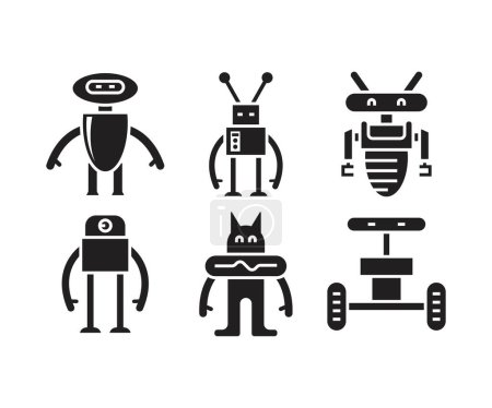 Ilustración de Robot icono conjunto vector ilustración - Imagen libre de derechos
