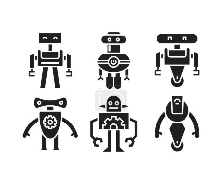 Ilustración de Robot icono conjunto vector ilustración - Imagen libre de derechos