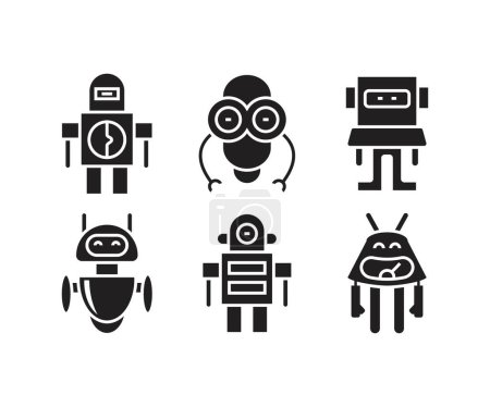 Illustration for Robot icon set vector illustration - Royalty Free Image