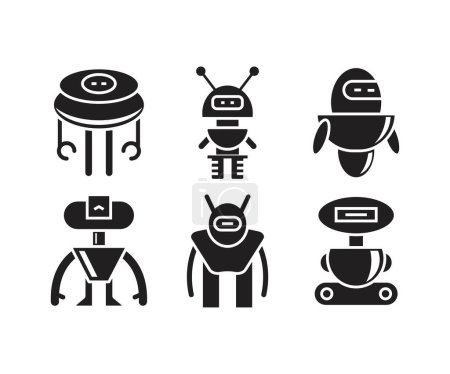 Illustration for Robot icon set vector illustration - Royalty Free Image