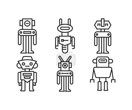 Illustration for Robot icons set vector illustration - Royalty Free Image