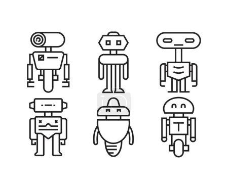 Ilustración de Iconos robot conjunto vector ilustración - Imagen libre de derechos
