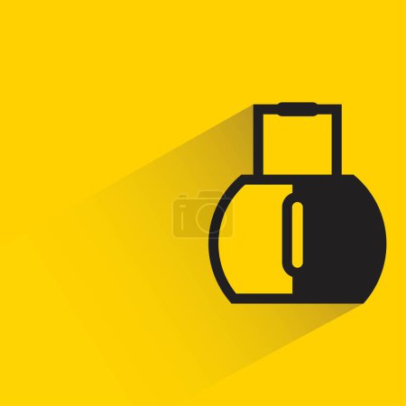 Illustration for Fashion bag with shadow on yellow background - Royalty Free Image