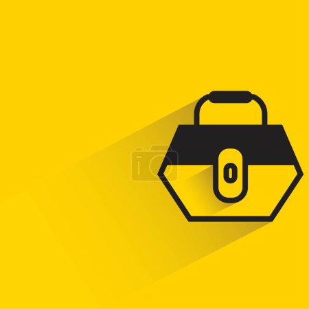 Photo for Fashion bag with shadow on yellow background - Royalty Free Image