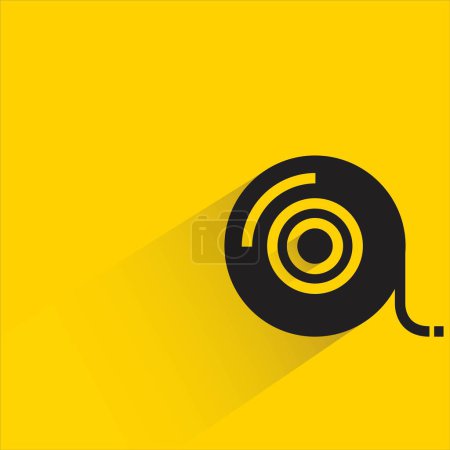 Illustration for Tape roll with shadow on yellow background - Royalty Free Image