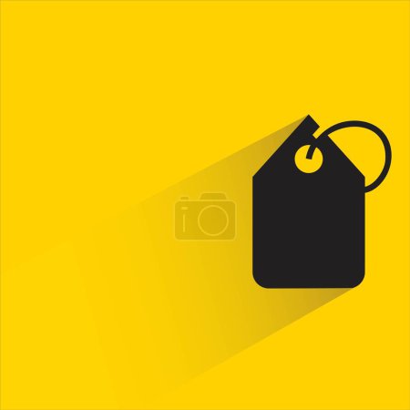 Téléchargez les illustrations : Étiquette de prix avec ombre sur fond jaune - en licence libre de droit