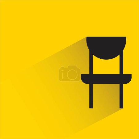 Illustration for Chair with shadow on yellow background - Royalty Free Image