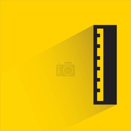 Illustration for Ruler with shadow on yellow background - Royalty Free Image