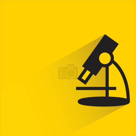 Ilustración de Microscopio con sombra sobre fondo amarillo - Imagen libre de derechos