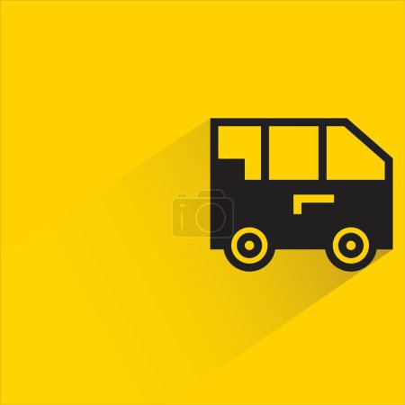 Illustration for Van with shadow on yellow background - Royalty Free Image
