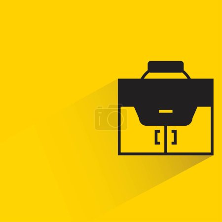 Illustration for Briefcase with shadow on yellow background - Royalty Free Image
