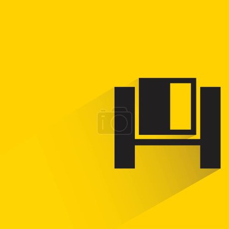 Téléchargez les illustrations : Sofa with shadow on yellow background - en licence libre de droit