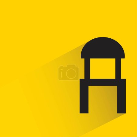 Ilustración de Silla con sombra sobre fondo amarillo - Imagen libre de derechos
