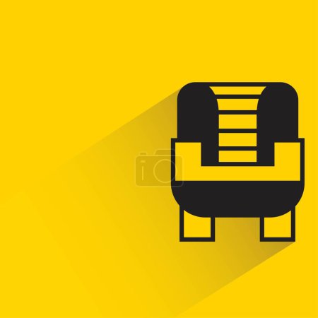Téléchargez les illustrations : Sofa with shadow on yellow background - en licence libre de droit