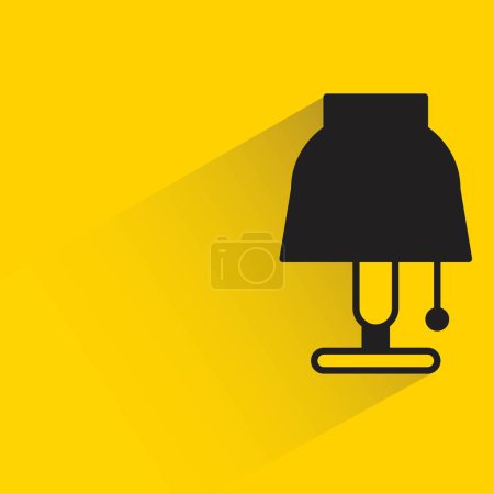 Téléchargez les illustrations : Lampe avec ombre sur fond jaune - en licence libre de droit