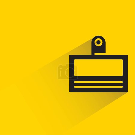 Illustration for Id card with shadow on yellow background - Royalty Free Image