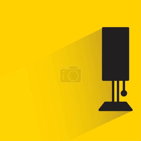 Téléchargez les illustrations : Lampe de chevet avec ombre sur fond jaune - en licence libre de droit