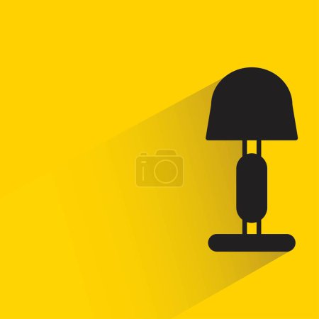 Ilustración de Lámpara de noche con sombra sobre fondo amarillo - Imagen libre de derechos