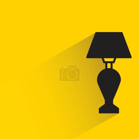 Téléchargez les illustrations : Lampe avec ombre sur fond jaune - en licence libre de droit