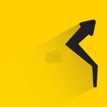 Illustration for Doodle arrow with shadow on yellow background - Royalty Free Image