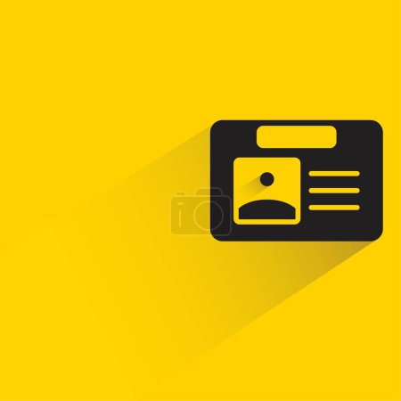 Illustration for Business card with shadow on yellow background - Royalty Free Image