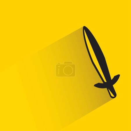Illustration for Sword with shadow on yellow background - Royalty Free Image
