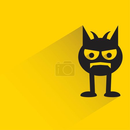 Illustration for Cute monster with shadow on yellow background - Royalty Free Image