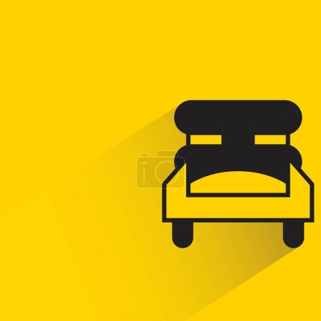 Illustration for Sofa with shadow on yellow background - Royalty Free Image