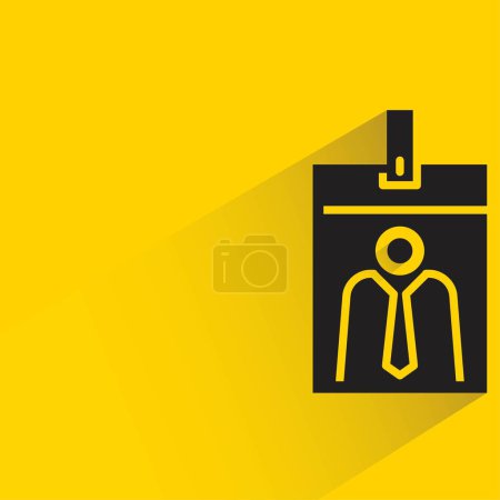 Téléchargez les illustrations : Carte de visite avec ombre sur fond jaune - en licence libre de droit