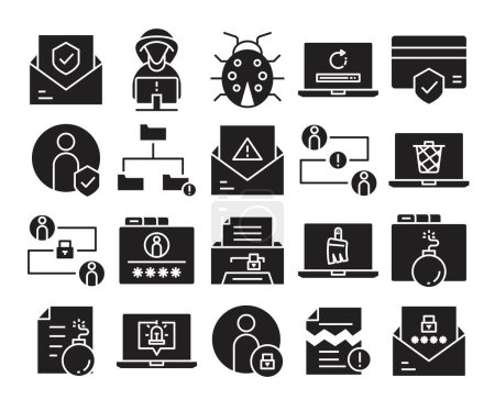 Illustration for Internet and network security icons set - Royalty Free Image