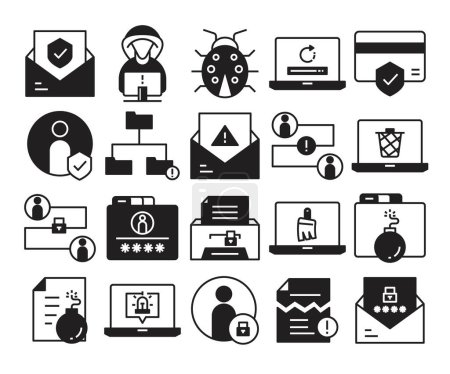 Illustration for Software and network security icons set - Royalty Free Image