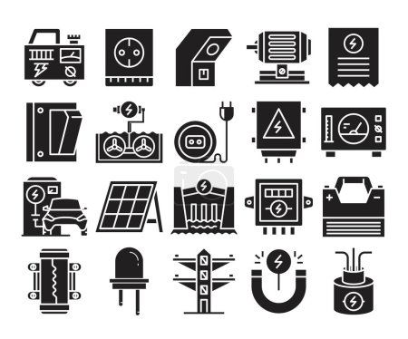 Illustration for Electricity and energy icons set - Royalty Free Image