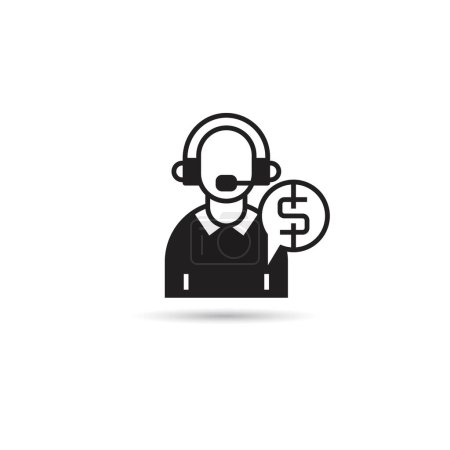 Ilustración de Consultor financiero icono en línea en la ilustración del vector de fondo blanco - Imagen libre de derechos