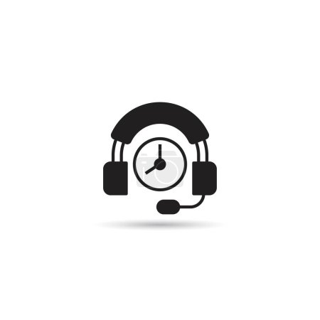 Illustration for Call service workhour icon on white background vector illustration - Royalty Free Image