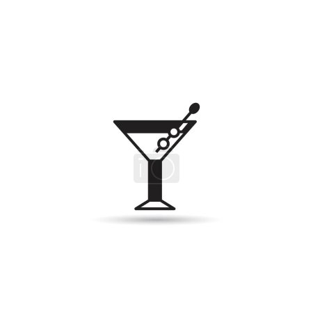 Illustration for Cocktail glass icon on white background vector illustration - Royalty Free Image