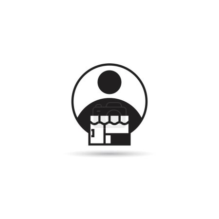 Illustration for Shop owner icon on white background - Royalty Free Image