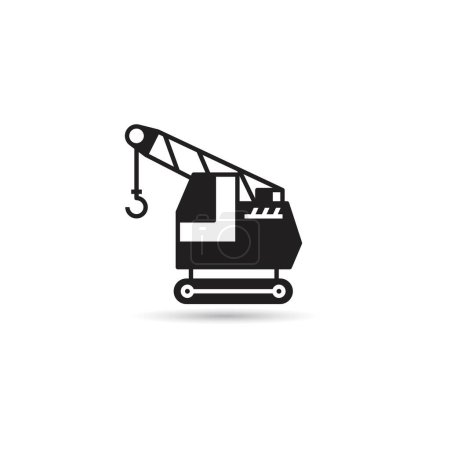 Illustration for Crane truck equipment icon on white background - Royalty Free Image