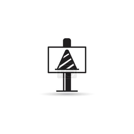Ilustración de Bajo icono de señalización de construcción sobre fondo blanco - Imagen libre de derechos