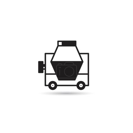 Illustration for Concrete mixer equipment icon on white background - Royalty Free Image