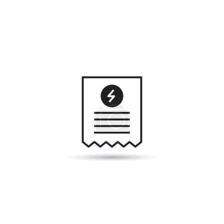 Illustration for Electricity bill icon on white background vector illustration - Royalty Free Image