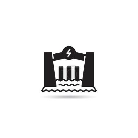 Illustration for Hydroelectric power dam icon on white background - Royalty Free Image