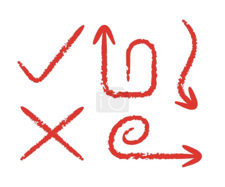 Ilustración de Rojo bosquejo flechas símbolo ilustración - Imagen libre de derechos