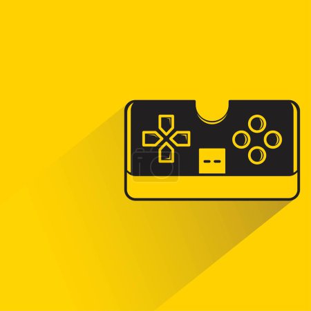Téléchargez les photos : Icône de joystick sur fond jaune - en image libre de droit
