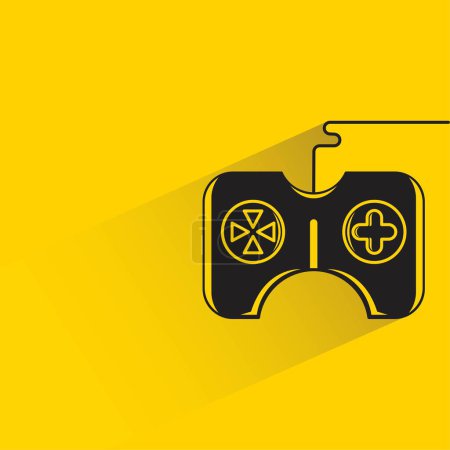 Téléchargez les illustrations : Icône de joystick sur fond jaune - en licence libre de droit