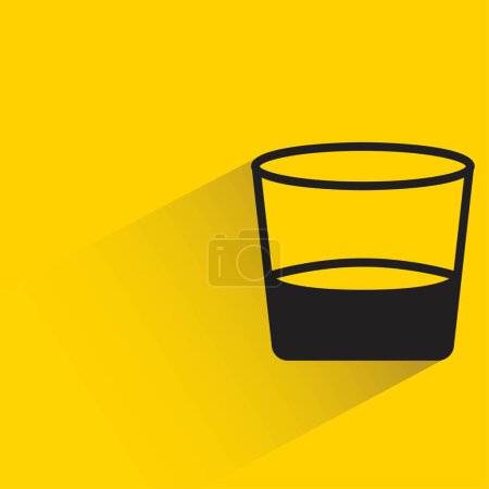 Illustration for Beverage cup with shadow on yellow background - Royalty Free Image