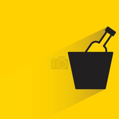 Illustration for Beer in bucket with shadow on yellow background - Royalty Free Image