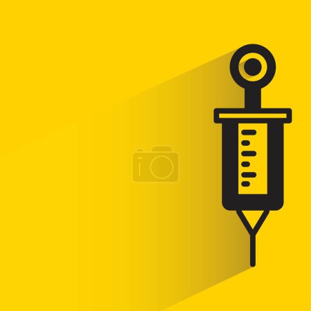 Illustration for Syringe with shadow on yellow background - Royalty Free Image