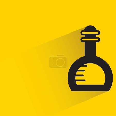 Illustration for Lab flask with shadow on yellow background - Royalty Free Image