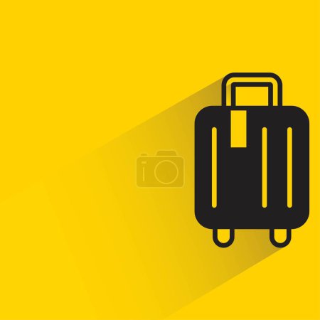 Téléchargez les illustrations : Bagages avec ombre sur fond jaune - en licence libre de droit